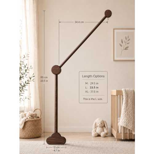 Walnut Mobile Arm, Personalized Natural Wooden Baby Mobile Holder, Mobile Arm, Baby Mobile Stand