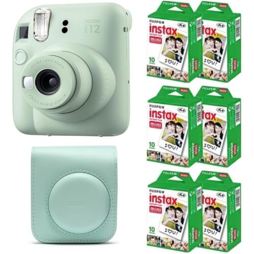 Fujifilm Instax Mini 12 Instant Film Camera (Mint Green) w/Case + Extra Film