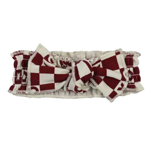 Crimson XO Checker | Organic Smocked Headband – L'ovedbaby