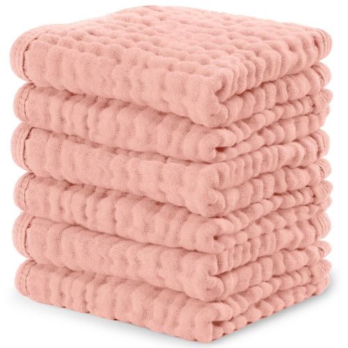 Baby Washcloths Muslin Cotton, Large 10”x10” by Comfy Cubs