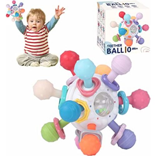 Baby Teething Toys for 0-6 Months, Montessori Toys for Babies 6-12 Months, Baby Rattles Travel Toys for 1 Year 0ld, Fine Motor Skills Toys Gifts for Boys & Girls…