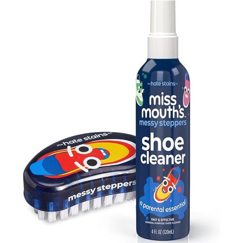 Miss Mouth's Messy Steppers Shoe Cleaner - 4oz Spray and Shoe Cleaning Kit Brush