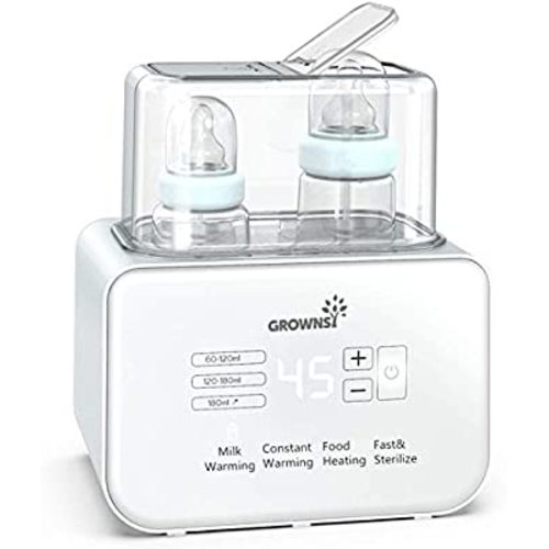 Baby Bottle Warmer, Bottle Sterilizer 6-in-1Fast Baby Food Heater&Defrost BPA-Free Warmer with LCD Display Accurate Temperature Control for Breastmilk or Formula - Silver