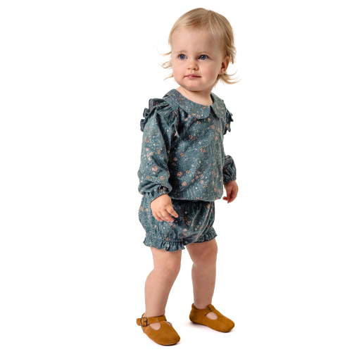 Modern Moments by Gerber Baby Girl Bloomer Outfit Set with Ruffle, 2-Piece, Sizes 0/3 Months - 24 Months