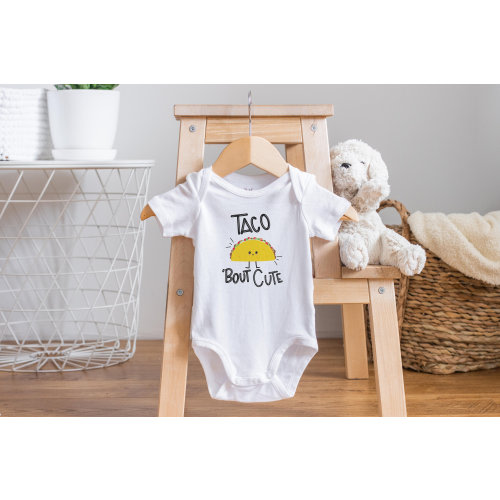 Taco Bout Cute Onesie®, Funny Baby Onesie, Taco Onesie, Let's Taco Bout It Onesie, Taco Baby Clothes, Unique Baby Gift, Baby Shower Gift