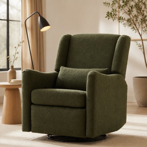 Red Barrel Studio® Comfortable Wide Wingback Swivel Rocker Recliner Chair, Ideal for Relaxation in Living Room, Bedroom or Apartment | Wayfair