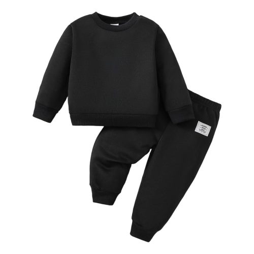 Baby Boys 2 Piece Fleece Sweatshirt Jogger Set Soft Casual Outfit | Toddler Boys Crewneck Pullover Top and Jogger Pants Set, Cozy Warm Tracksuit for Everyday Wear, 0-3T