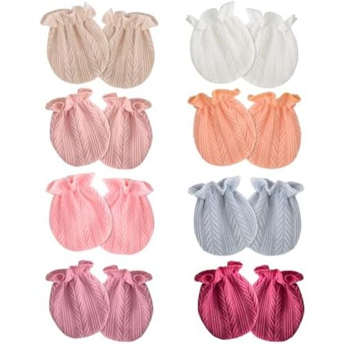 Newborn Baby Mittens No Scratch Cotton Elastic Wrist Gloves Infant Toddler Mittens for Baby Boy Girl 0-6 Months