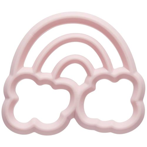 Itzy Ritzy Silicone Baby Teether – BPA-Free Infant Teether with Easy-to-Hold Design & Textured Back Side to Massage & Soothe Sore, Swollen Gums - Teething Toy for 3 Months & Up - Rainbow
