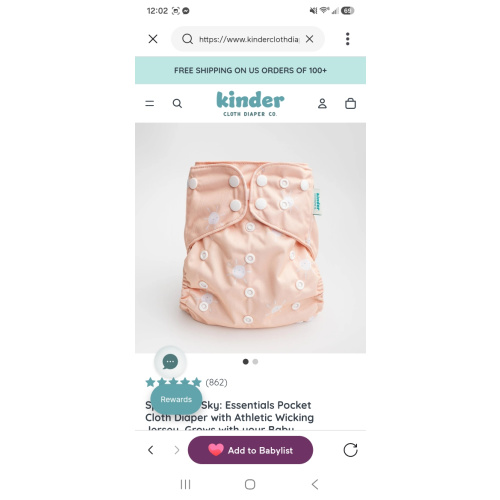 Space and Sky: Essentials Pocket Cloth Diaper with Athletic Wicking Jersey, Grows with your Baby