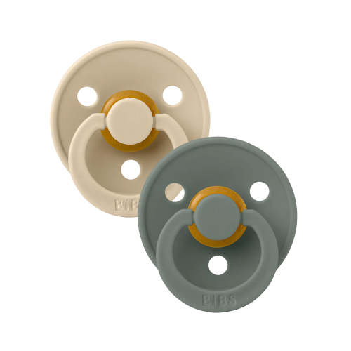 Colour Round Natural Rubber Latex Pacifier 2 Pack, Vanilla/Pine