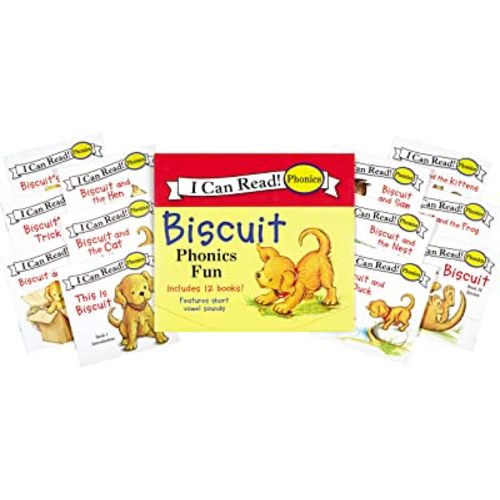 Biscuit 12-Book Phonics Fun!: A Box of 12 Mini-Books Featuring Short and Long Vowel Sounds (I Can Read Phonics Fun, 2)