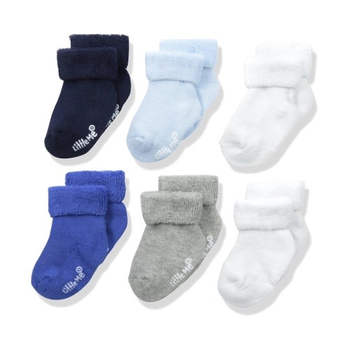 Little Me Baby Boys' Think Cotton Turn Cuff Socks
