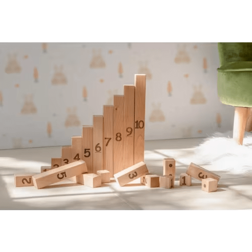 Montessori Wooden Number Blocks Set: Beechwood
