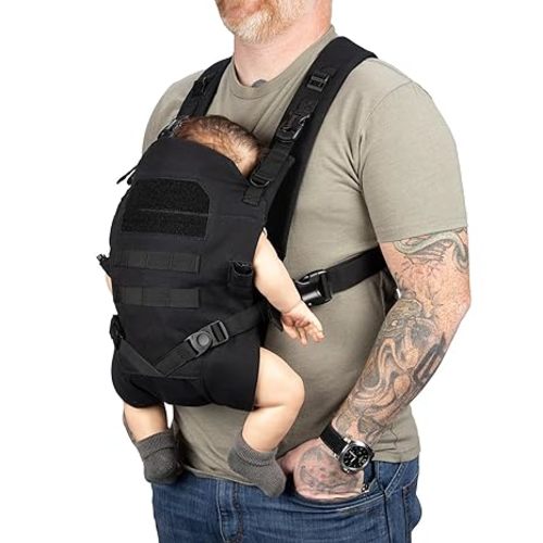 Tactical Baby Gear Tactical Baby Carrier for Dads – Ergonomic, Hip Healthy & Comfortable for Infants and Toddlers (8–33 lbs) (Black)
