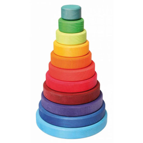 GRIMM'S SPIEL & HOLZ - Wooden Rainbow Stacking Tower