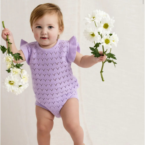 Pointelle Knit Bubble Bodysuit - Organic Baby Clothes - Monica + Andy