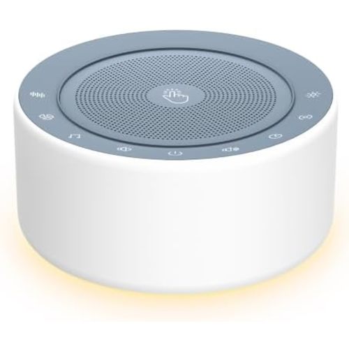 Kipcush White Noise Machine for Baby & Adults, 30 Soothing Sounds, Sleep Sound Machine with 8 Color Night Light, Memory Function, White Noise for Sleeping
