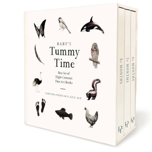 Baby's Tummy Time Book Box Set: A 3-Book Box Set of High-Contrast Art for Visual Stimulation at Tummy Time (Tabitha Paige Children's Book Series)
