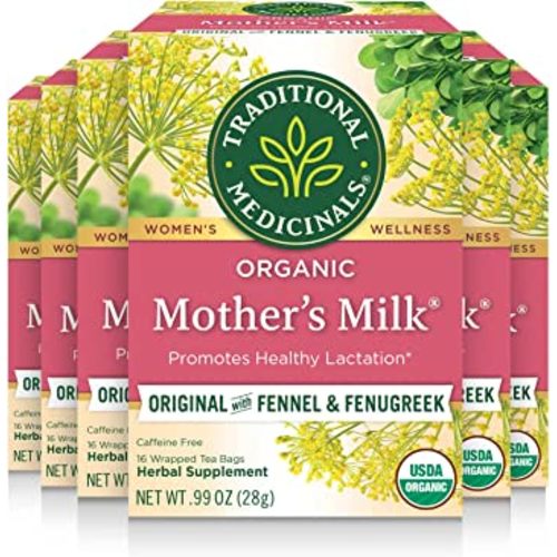 Traditional Medicinals - Organic Mother's Milk Herbal Tea (6 Pack) - Promotes Healthy Lactation in Breastfeeding Moms - 96 Tea Bags Total