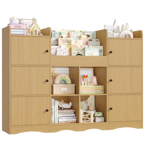Latitude Run® 55.2"W Bookcase With 6 Closed Cubes & 4 Open Compartments & Reviews | Wayfair