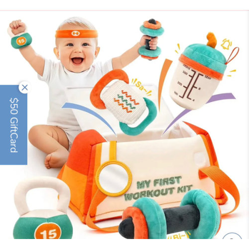 Workout Plush Toy with Rattle for Toddlers - Joyreal