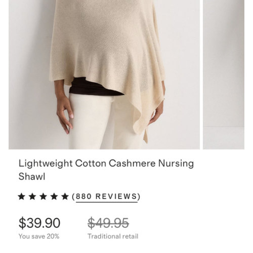 Lightweight Cotton Cashmere Nursing Shawl in Black