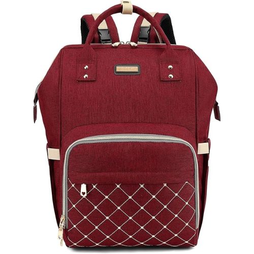 GAIVP Diaper Bag Backpack, Diaper Bags for Baby Girls Boys, Baby Bags for Moms Dads, Nappy Changing Bag with Insulated Pockets,Multi-functional Waterproof Backpack with Stroller straps-Red