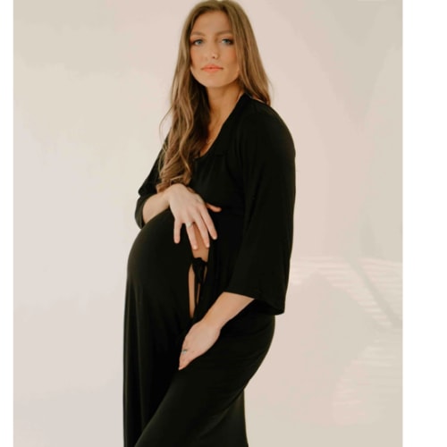Lila Labor & Postpartum Gown in Black