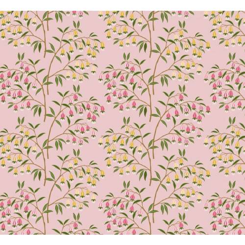 Chinoiserie Crib Sheet: Pink Floral Water Garden Baby Bedding