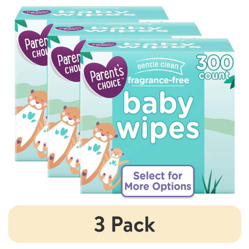 (3 pack) Parent's Choice Fragrance-Free Baby Wipes, 300 Count (Select for More Options)