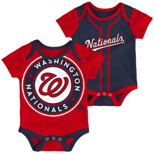Infant Washington Nationals Red/Navy Double 2-Pack Bodysuit Set