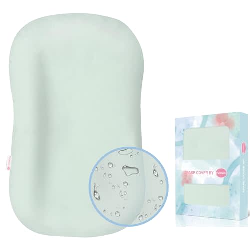 Pucmaoci Organic Waterproof Baby Lounger Covers | 100% Organic Cotton| Removable Cover with Waterproof Liner | Machine Washable and Dry (Cover only) (Green)
