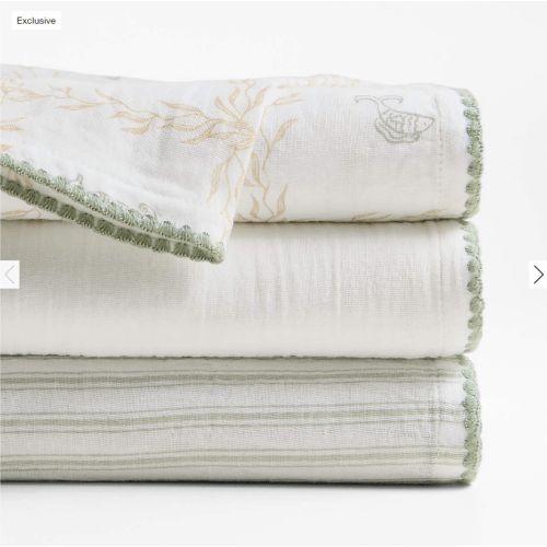 Frankie Seascape Green Baby Swaddle Set by Jake Arnold