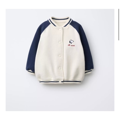 SNOOPY PEANUTS™ PLUSH BOMBER JACKET - Ecru | ZARA United States