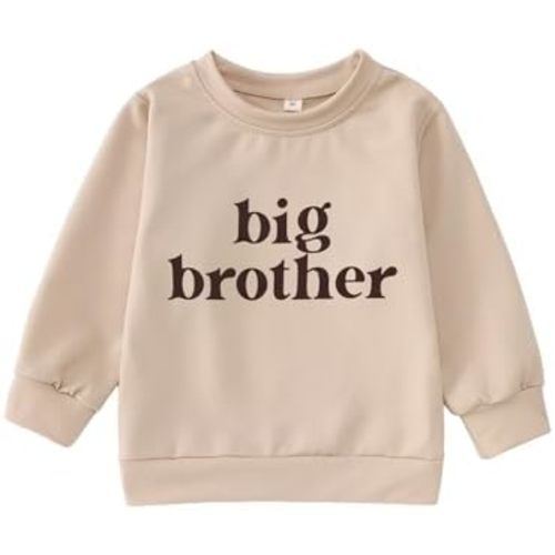 Ritatte Big Brother Sweatshirt for Toddler Promoted to Big Brother Crewneck Pullover Baby Boys Announcement Long Sleeve Shirt