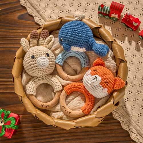 Personalized Baby Rattles • Animal Crochet Rattles • Baby Shower • Birthday Gift • Newborn Gifts • Baby Gift