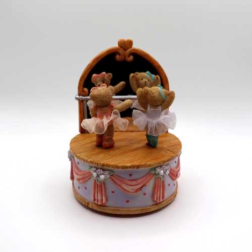 Vintage Cherished Teddies "Friends Keep You on Your Toes" musical figurine - Ballerina Decor