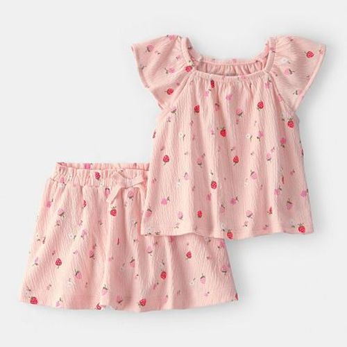 Baby Girl Carter's 2-Piece Strawberry Short-Sleeve Top & Skort Set
