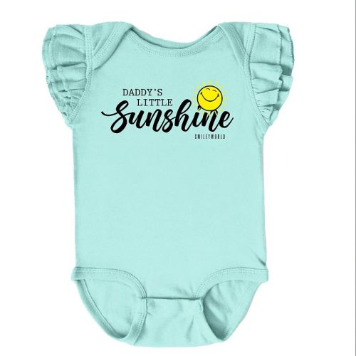 SmileyWorld Daddy's Little Sunshine - Baby Flutter Sleeve Bodysuit