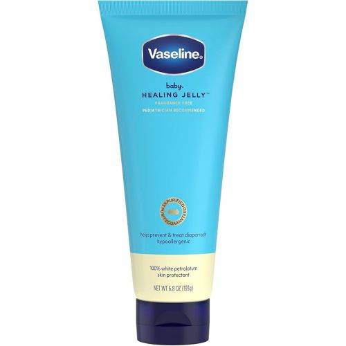 Vaseline Baby Healing Jelly 100% White Petrolatum Skin Protectant 1 ct for Preventing & Treating Diaper Rash, with a Hypoallergenic, Pediatrician-Recommended Formula, 6.8 OZ