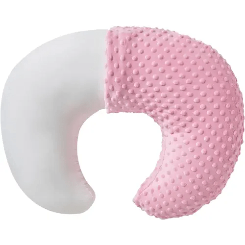 Nursing Pillow and Positioner with Cover for Breastfeeding and Bottle Feeding, Propping Baby, Tummy Time, Baby Sitting Support, Awake-Time Support (Candy Pink, 22" x 17.7" x 5.9")