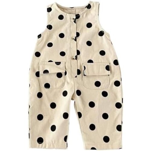 Unisex Baby Round Neck Dot Print Romper – Soft Cotton Blend, Spring/Autumn Breathable & Durable Jumpsuit