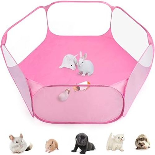 Guinea Pig Cage Rabbit Cage Indoor with Mat Playpen Perfect Size for Small Animal Pet Play Pen Easy to Clean Exercise Yard Fence Portable Tent for Hamsters, Chinchillas, Hedgehog, Puppy, Cats