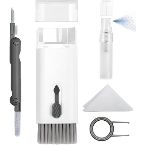 Walrfid Airpods Electronic Screen 7 in 1 Cleaner Kit Laptop Keyboard Cleaning Tool for ipad/iwatch/Computer/Phone/MacBook with 5ml Touchscreen Cleaners Mist (Grey)