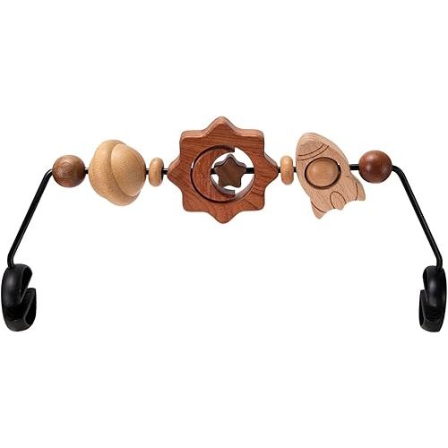 Baby Bouncer Toy Bar Wooden Compatible with Baby Bjorn Bouncer, Bouncer Toy Attachment Tight and Secure Fit, So Fun to Watch, Touch and Spin for Babies All Ages - Space Exploration
