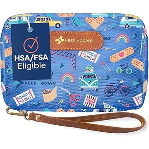 KeepGoing Travel First Aid Kit for Kids – 130 Pc. for Car, Home, Purse, Diaper Bag & Backpack with Latex-Free Bandages - Mini First Aid Kit Travel Size TSA-Approved