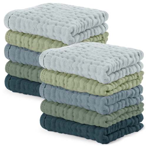 Muslin Cotton Baby Washcloths - Multicolor, Pack of 10