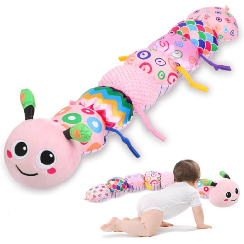Baby Girl Toys 0-6 Months - Tummy Time Gifts Stuffed Sensory Caterpillar Toys for 0-3 3-6 6-9 6-12 Months Newborn Infant Rattles Crinkle Textures Soft Plush 3 4 5 6 7 8 9 10 Months Boys Girls Present