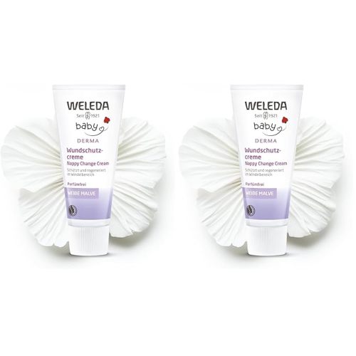 Weleda Baby White Mallow Diaper Care Cream, 1.7 Fluid Ounce, Fragrance Free Plant Rich Protection with White Mallow, Pansy, Sesame and Coconut Oils (Pack of 2)